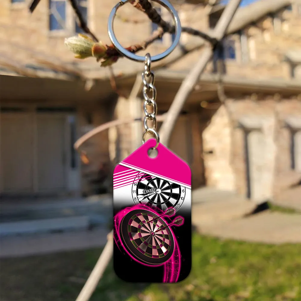 The Coolest Girls Throw Darts Keychain For Dart Team Player