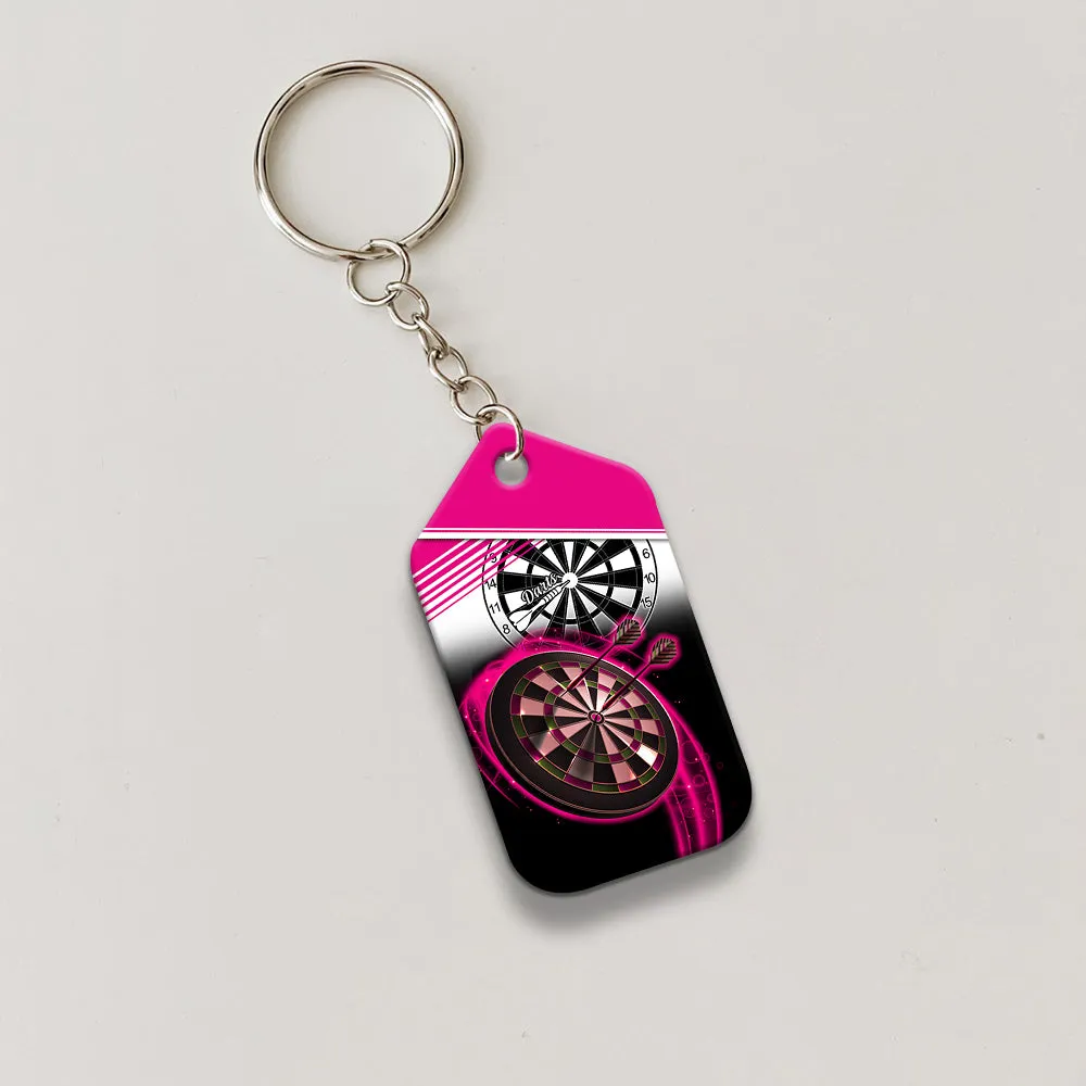 The Coolest Girls Throw Darts Keychain For Dart Team Player