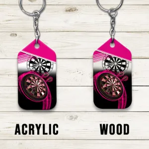 The Coolest Girls Throw Darts Keychain For Dart Team Player