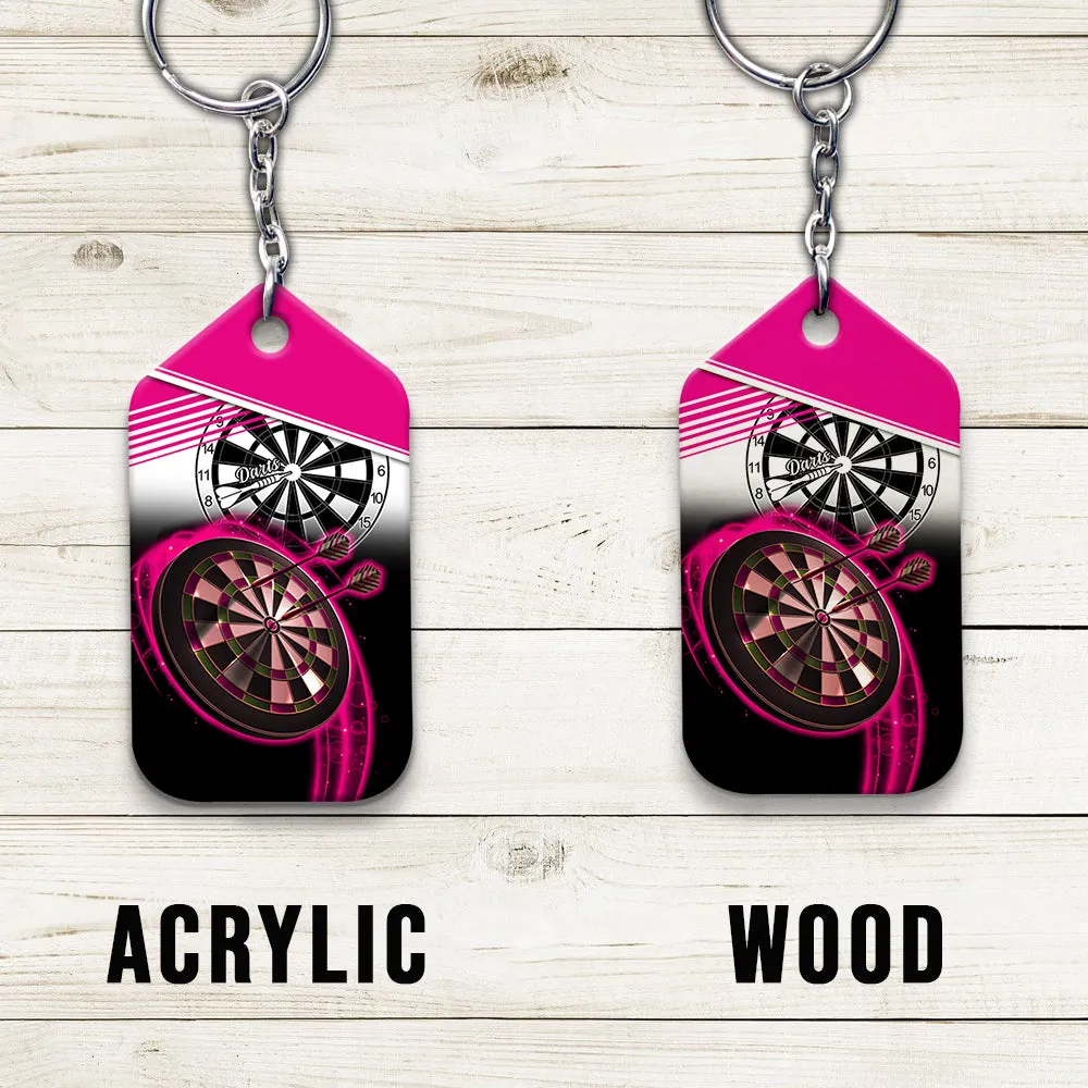 The Coolest Girls Throw Darts Keychain For Dart Team Player