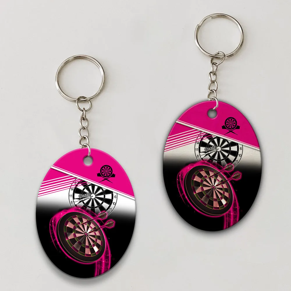 The Coolest Girls Throw Darts Keychain For Dart Team Player
