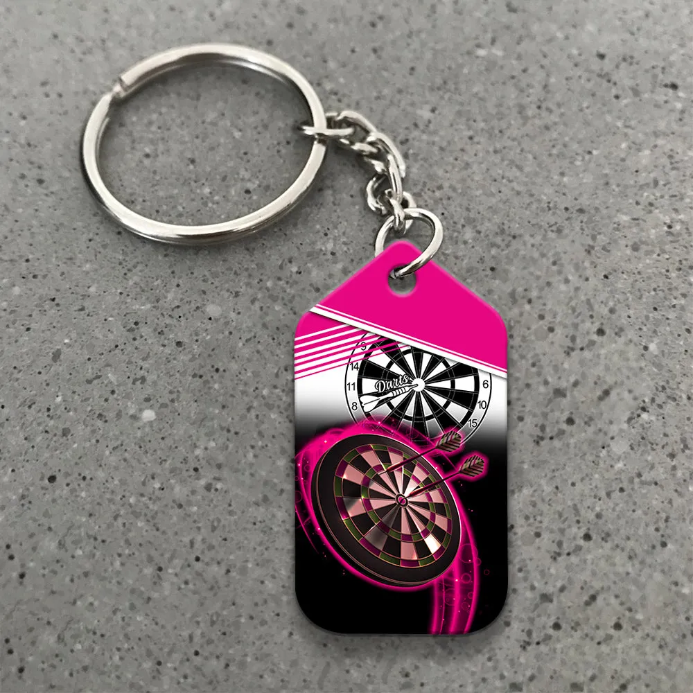 The Coolest Girls Throw Darts Keychain For Dart Team Player