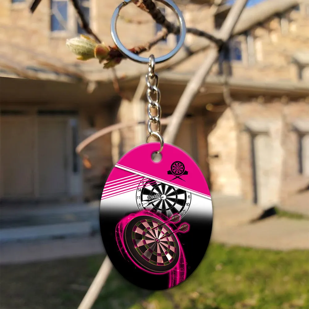 The Coolest Girls Throw Darts Keychain For Dart Team Player