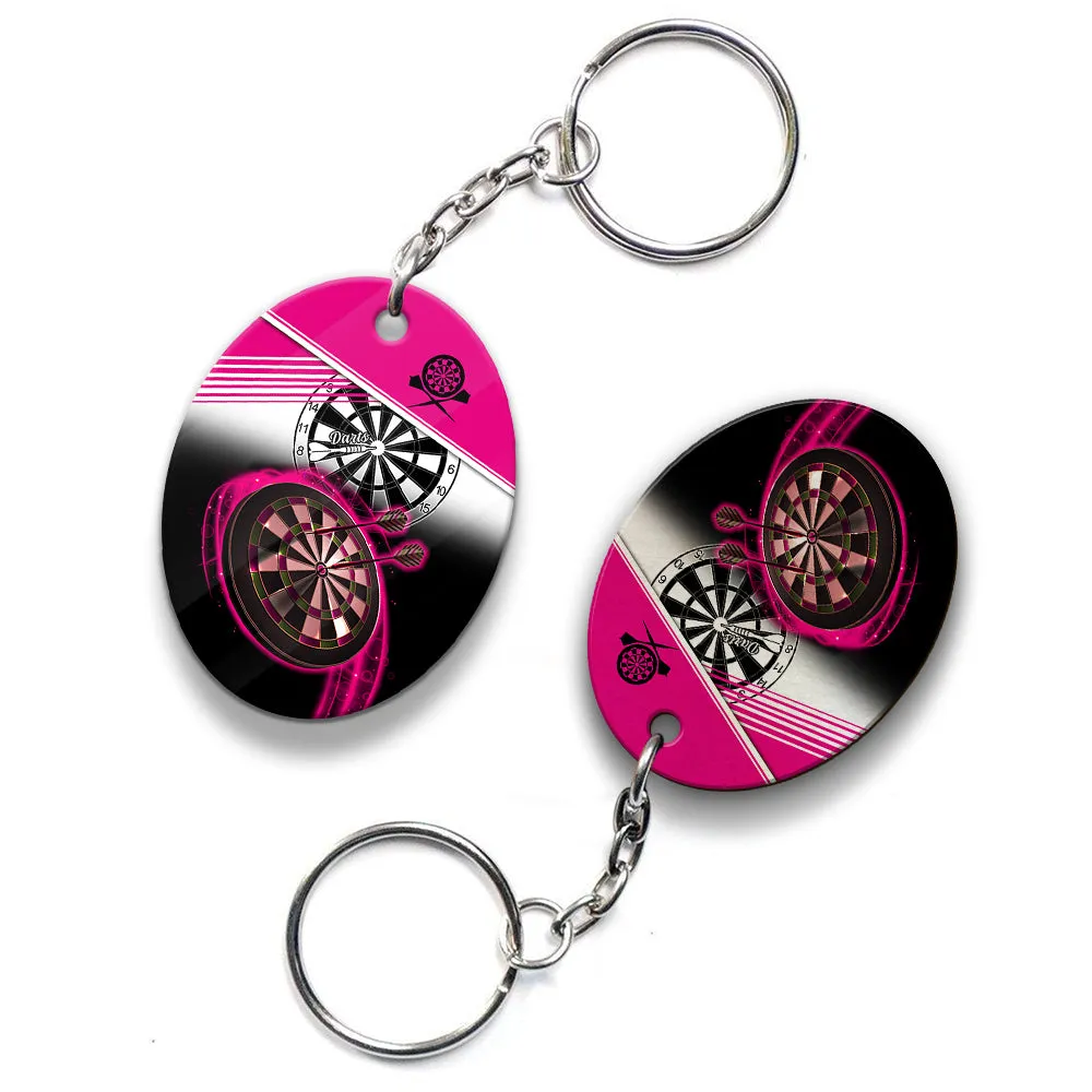 The Coolest Girls Throw Darts Keychain For Dart Team Player