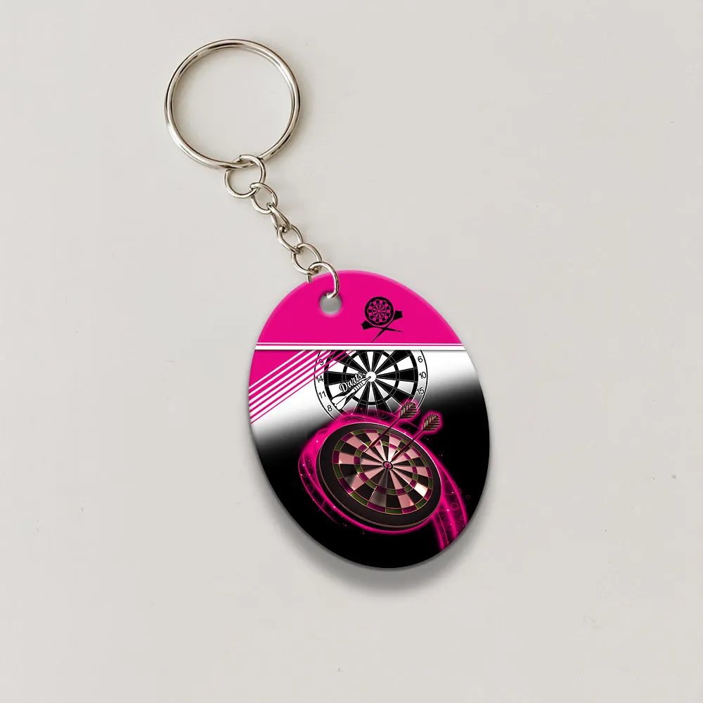 The Coolest Girls Throw Darts Keychain For Dart Team Player