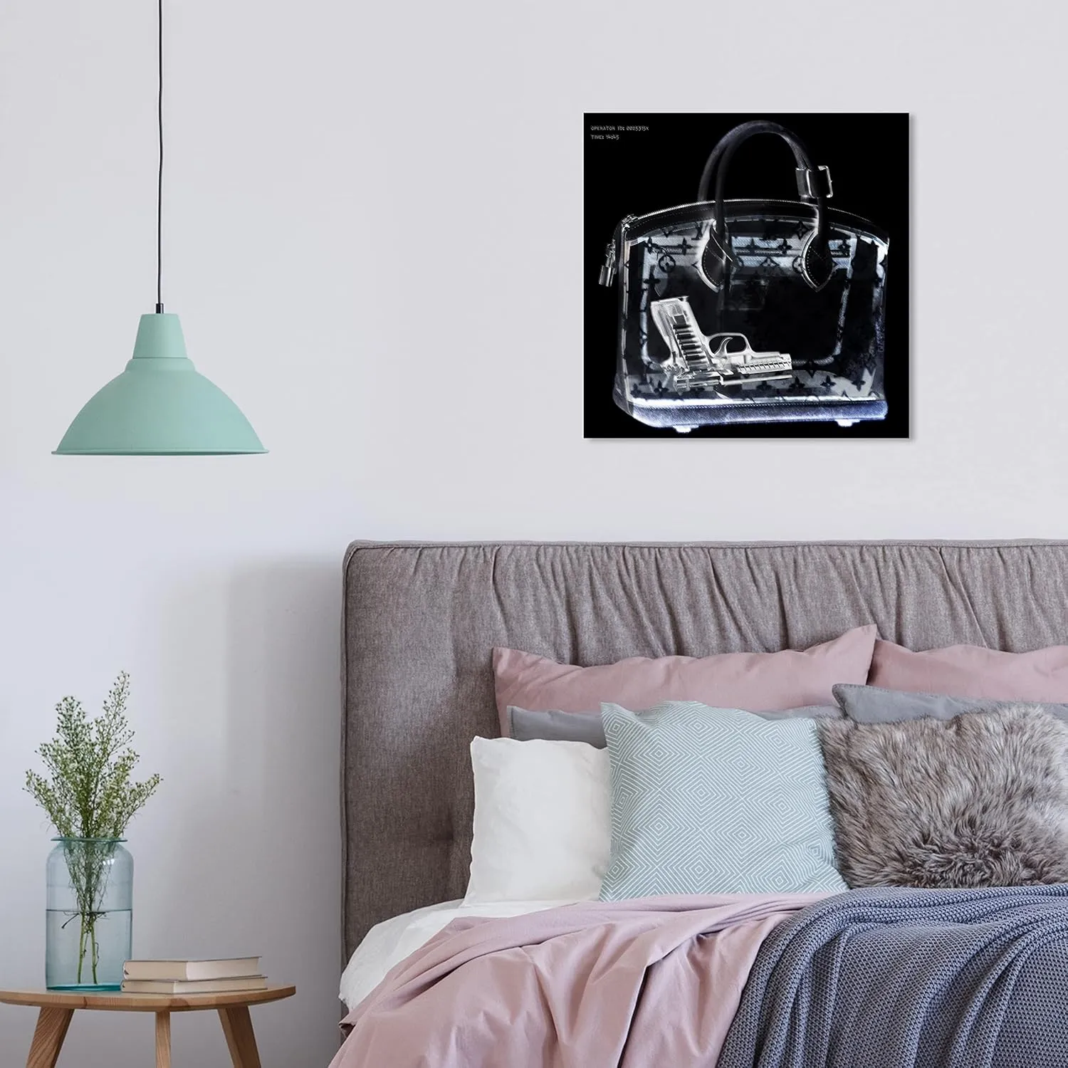 The Oliver Gal Artist Co. Fashion and Glam Wall Art Canvas Prints 'Couture X Ray' Handbags Home Décor, 16 in x 16 in, Black, White