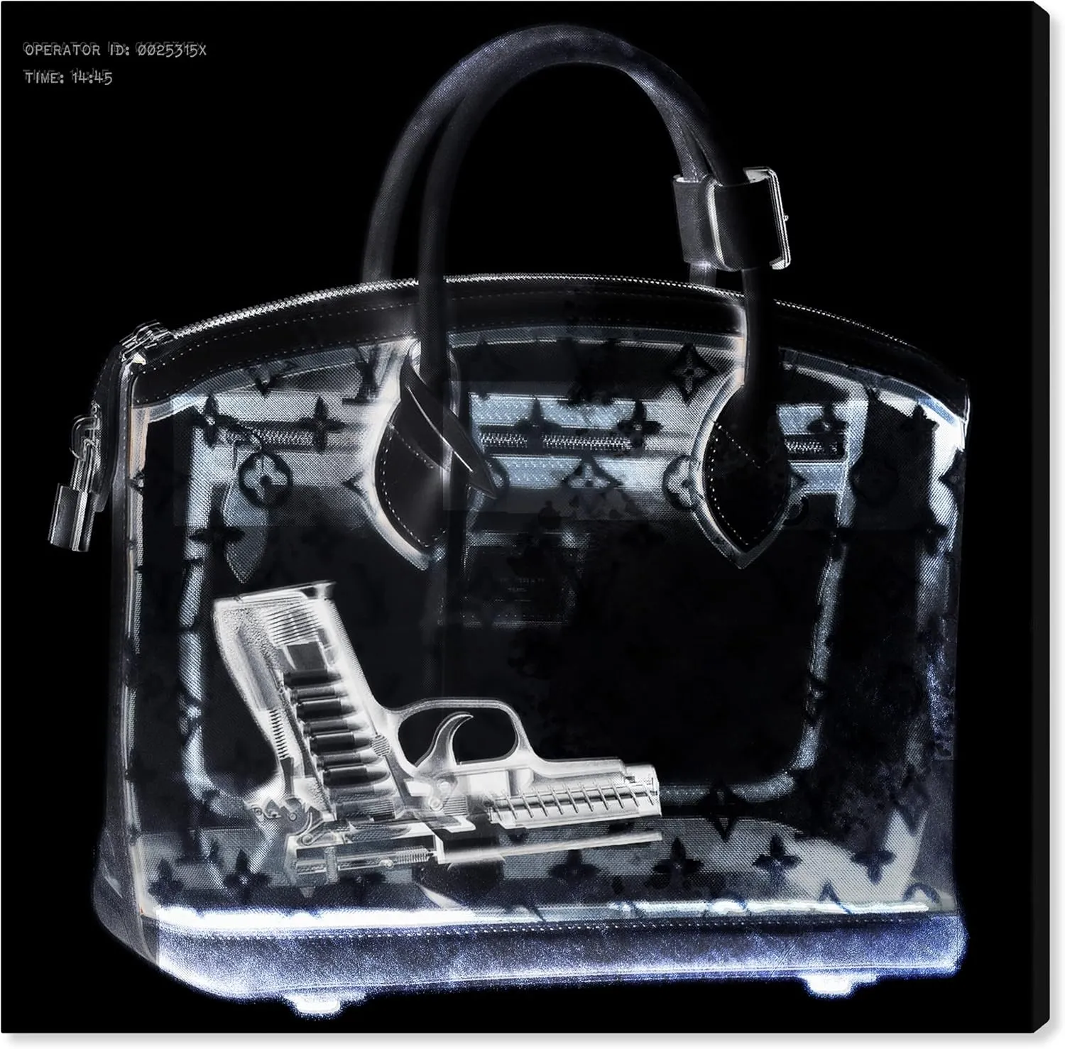 The Oliver Gal Artist Co. Fashion and Glam Wall Art Canvas Prints 'Couture X Ray' Handbags Home Décor, 16 in x 16 in, Black, White