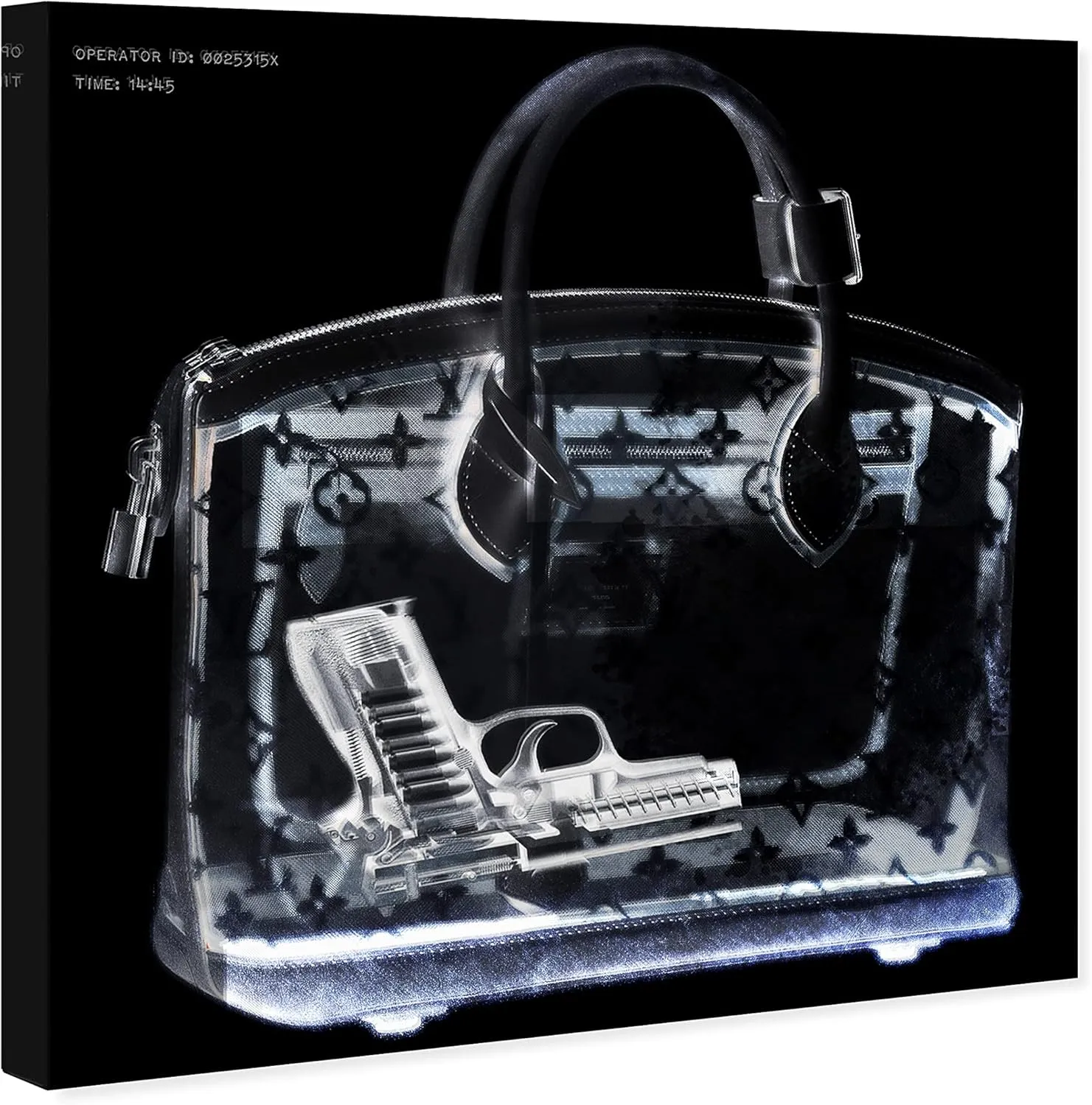 The Oliver Gal Artist Co. Fashion and Glam Wall Art Canvas Prints 'Couture X Ray' Handbags Home Décor, 16 in x 16 in, Black, White