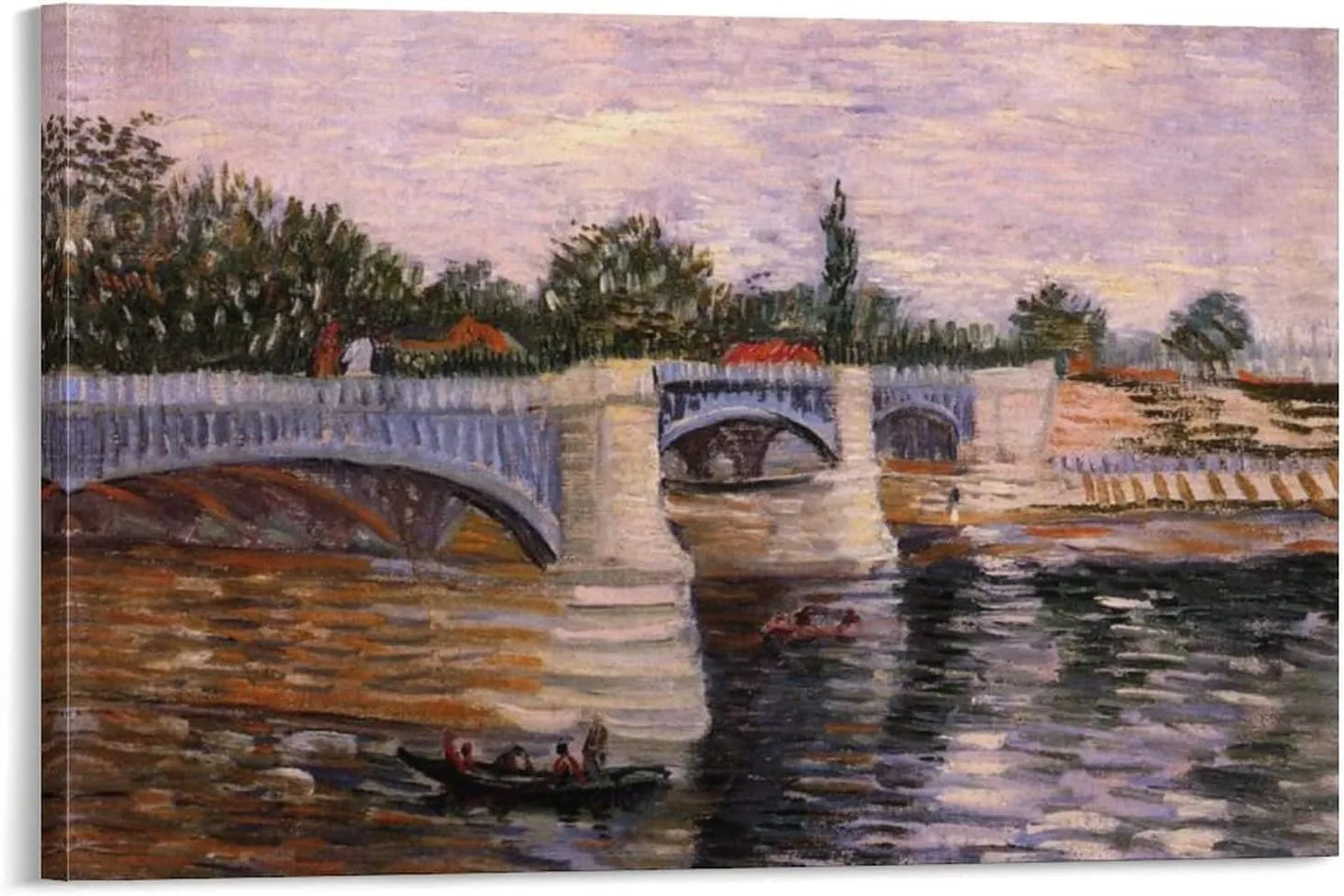The Seine with The Pont De La Grande Jette By Vincent Van Gogh Room Aesthetic Poster Print Art Wall Painting Canvas Posters Gifts Modern Bedroom Decor 20x30inch(50x75cm)