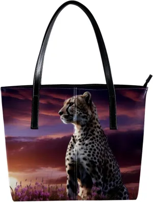 The Tote Bag For Women,Bags For Women,Reusable Shopping Bags,African Savannah Animal Leopard Handbags
