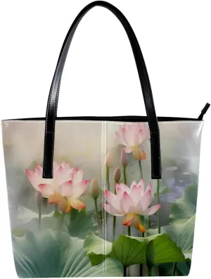 The Tote Bag For Women,Bags For Women,Reusable Shopping Bags,Amazing Lotus Pond Handbags