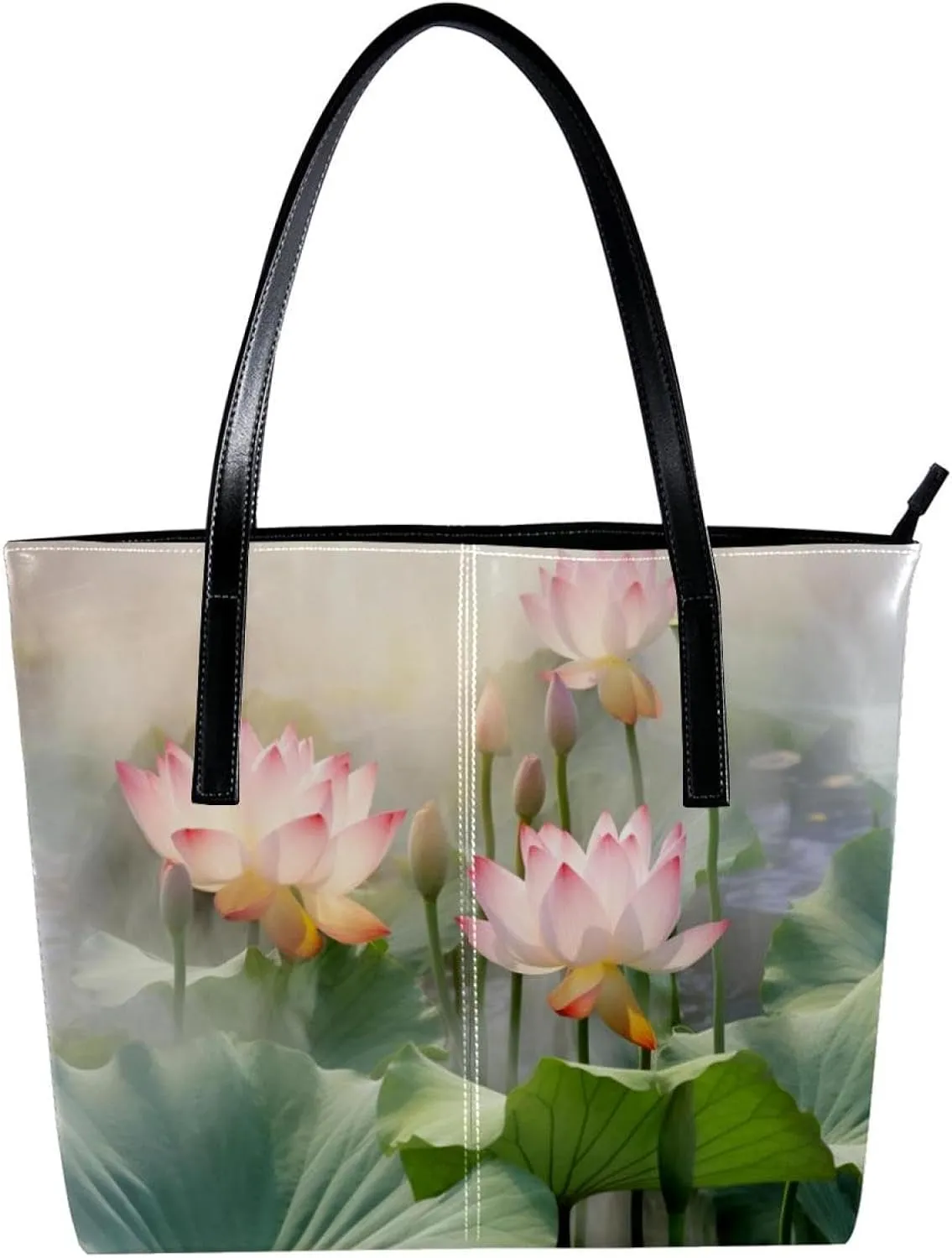 The Tote Bag For Women,Bags For Women,Reusable Shopping Bags,Amazing Lotus Pond Handbags