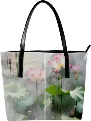 The Tote Bag For Women,Bags For Women,Reusable Shopping Bags,Amazing Lotus Pond Handbags