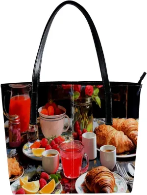 The Tote Bag For Women,Bags For Women,Reusable Shopping Bags,Breakfast Food Handbags
