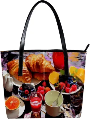 The Tote Bag For Women,Bags For Women,Reusable Shopping Bags,Breakfast Food Handbags
