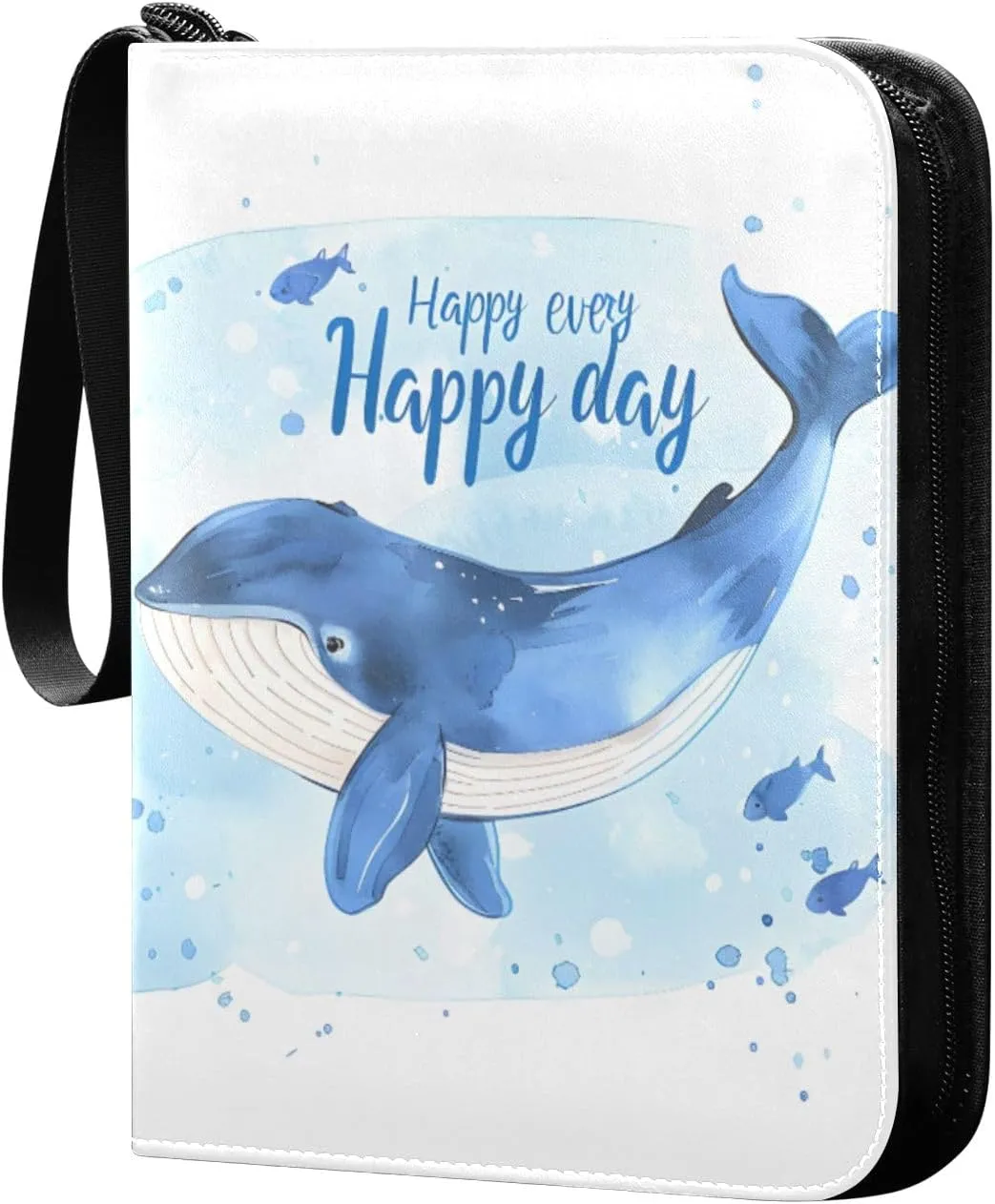 This Is A Lovely and Simple Minimalist Illustration Cr Card Binder 4 Pocket Trading Card Binder Portable Cards Collection Book with Zipper