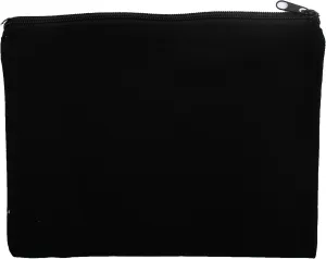 Threadart 3 Pack Canvas Pencil Pouch Black with Zipper For Organization, Small Tools, Makeup Organizer Bag - 100% Cotton Canvas Heavy Duty 7" x 9.25"
