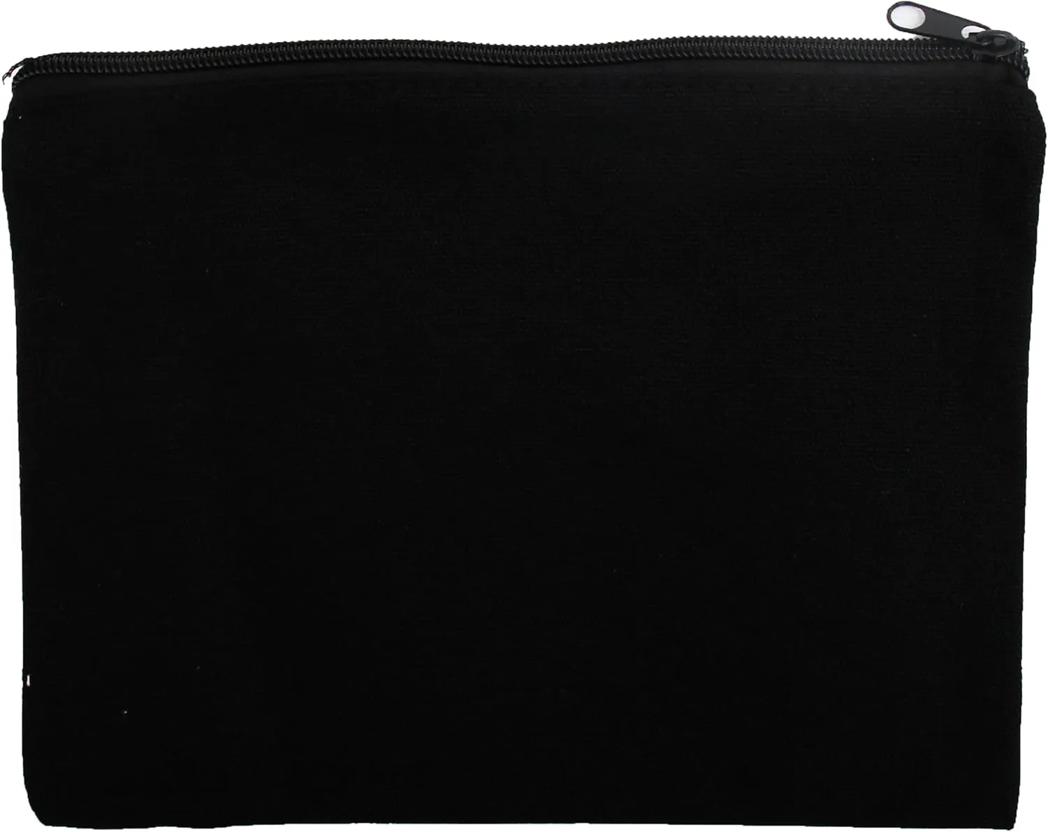 Threadart 3 Pack Canvas Pencil Pouch Black with Zipper For Organization, Small Tools, Makeup Organizer Bag - 100% Cotton Canvas Heavy Duty 7" x 9.25"