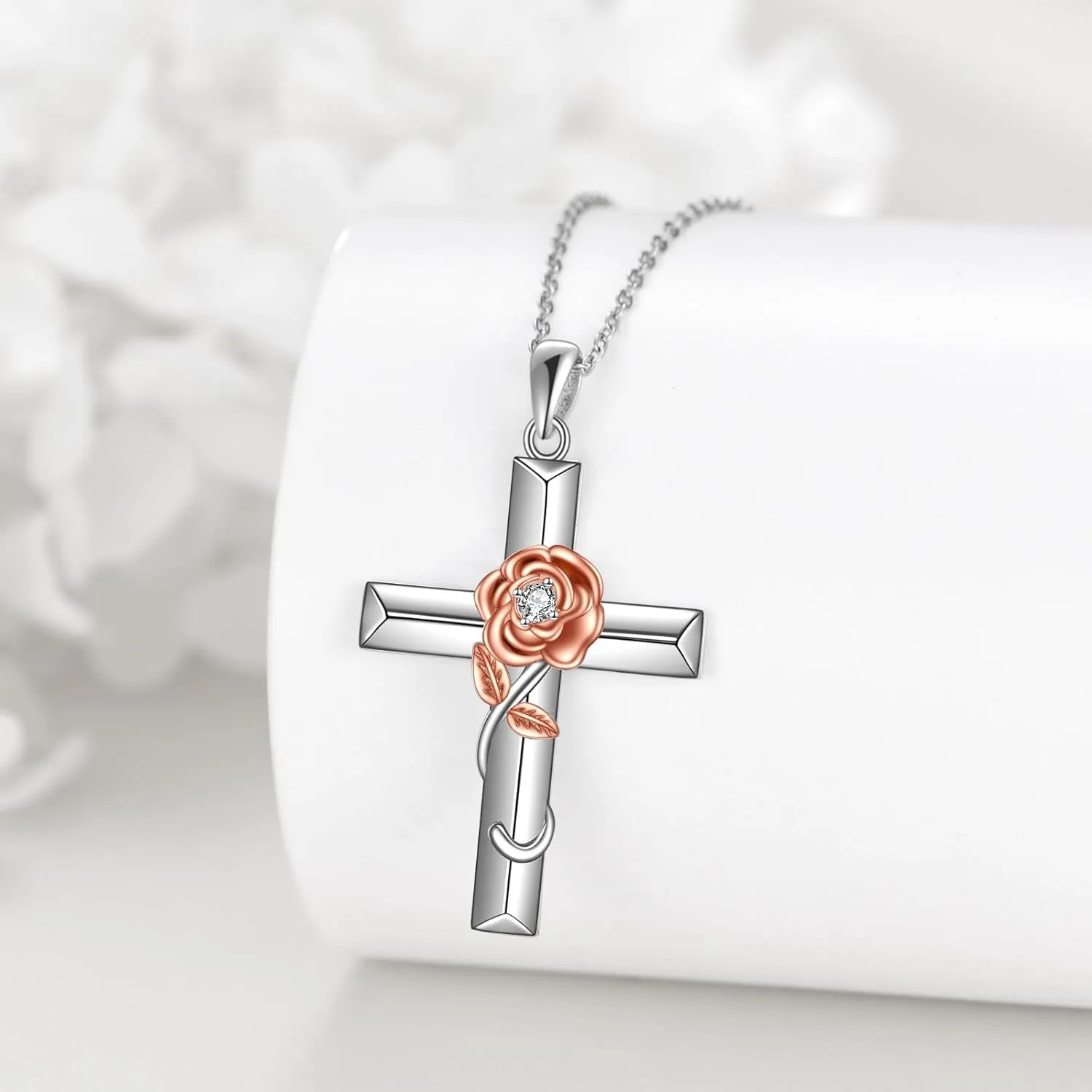 TIGER RIDER Cross Necklace 925 Sterling Silver Butterfly Crystal Cremation Urn Jewelry for Memorial Keepsake Necklace Gifts for Women