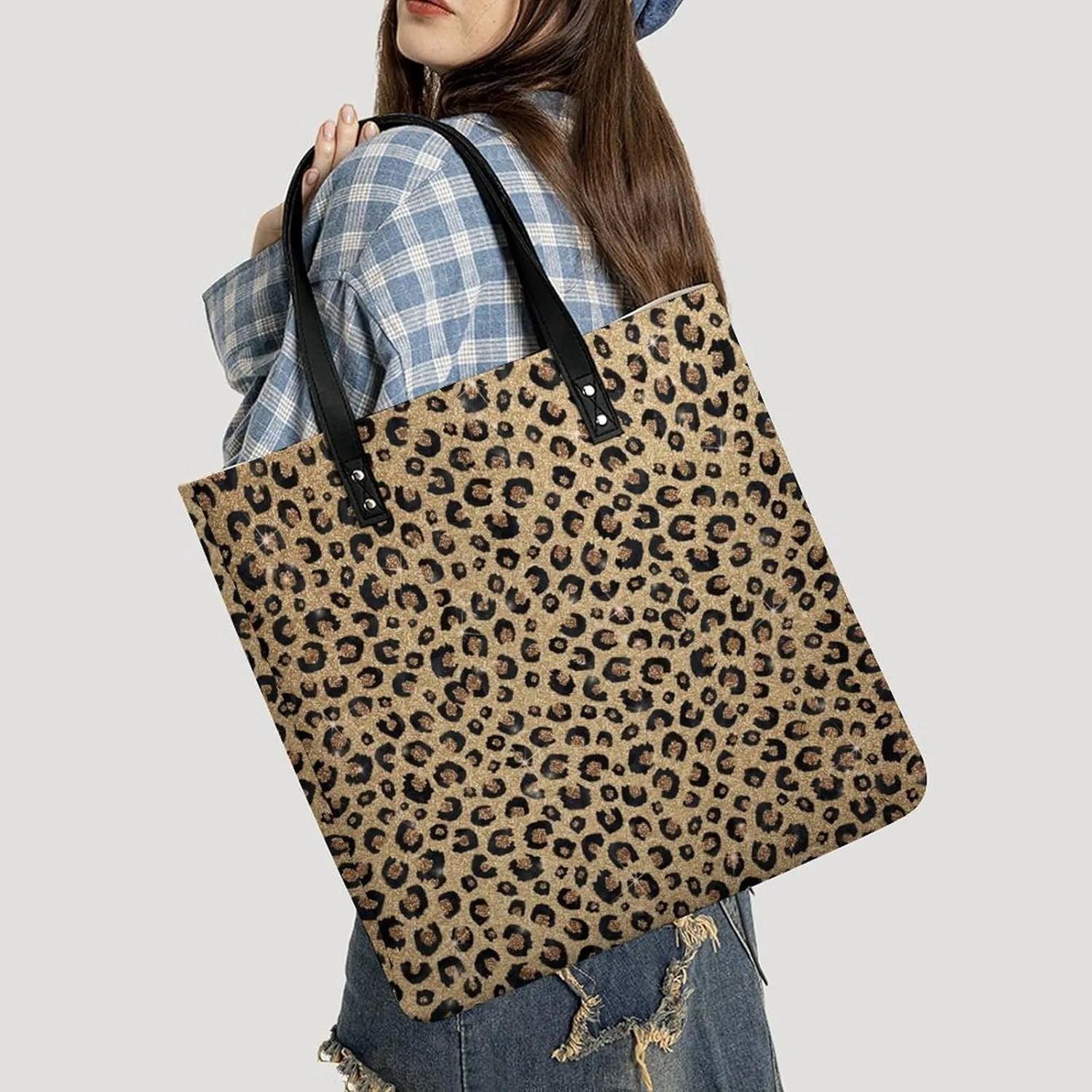 TigerPrint Fashionable All Printed Leather Handbag Unisex