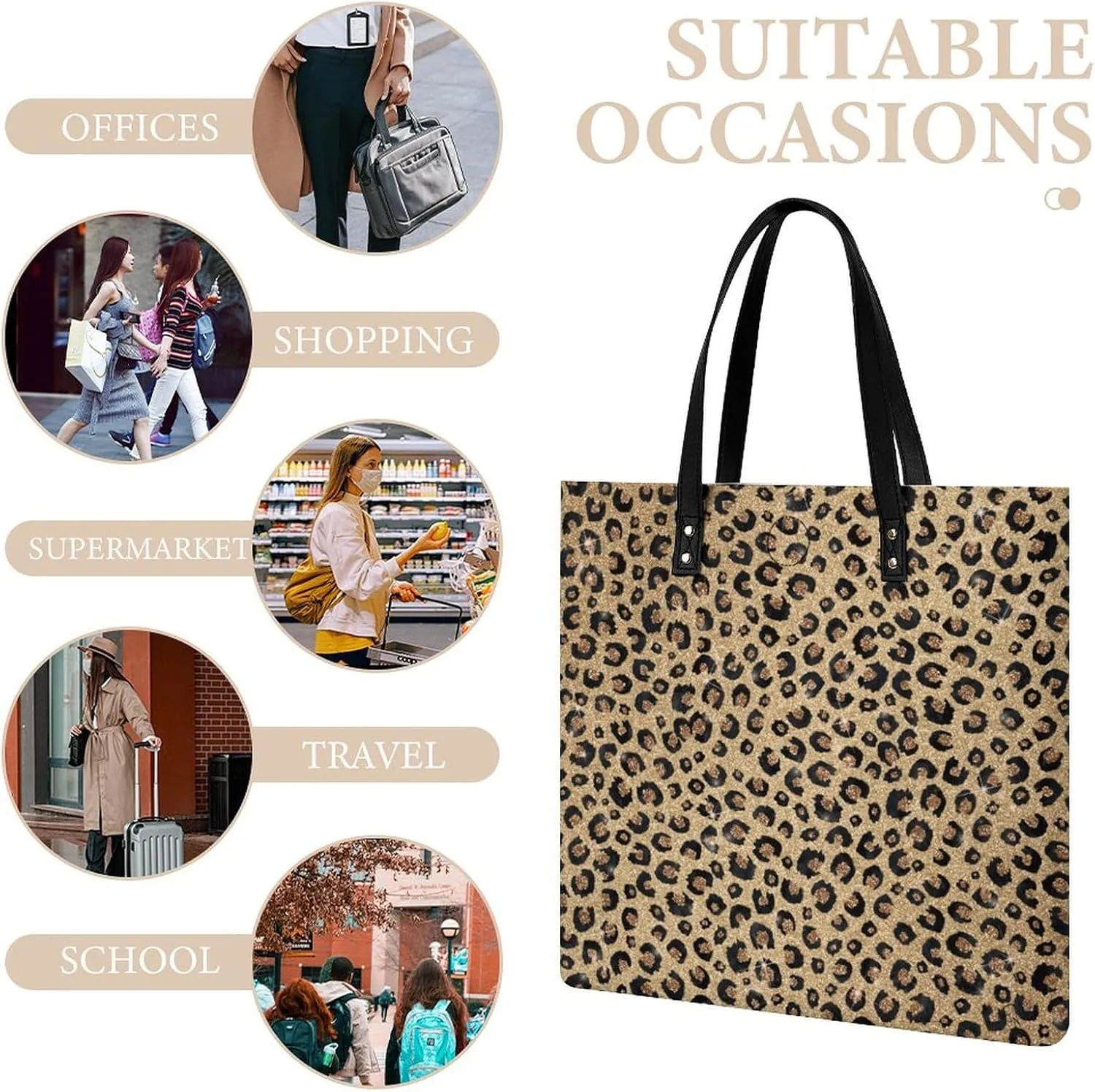 TigerPrint Fashionable All Printed Leather Handbag Unisex
