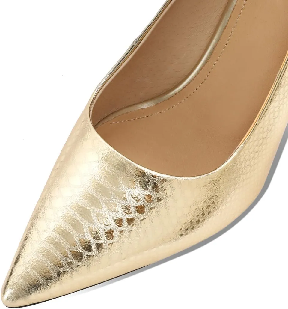 TinaCus Pointed Toe Genuine Leather Handmade Stiletto Mid Heels Women's Dress Pumps Shoes
