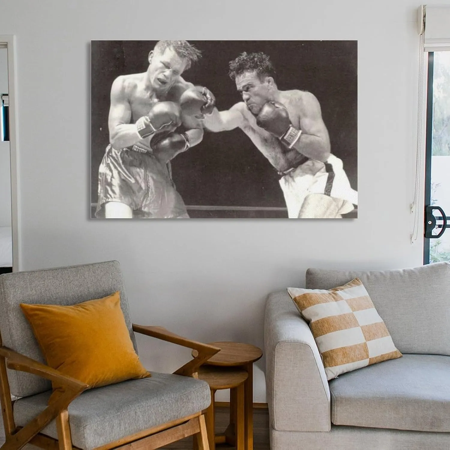 Tony Zale Boxing Poster (4) Wall Art Poster Scroll Canvas Painting Picture Living Room Decor Home Framed/Unframed 16x24inch(40x60cm)