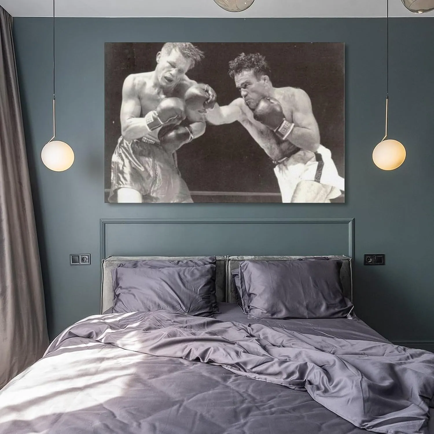 Tony Zale Boxing Poster (4) Wall Art Poster Scroll Canvas Painting Picture Living Room Decor Home Framed/Unframed 16x24inch(40x60cm)