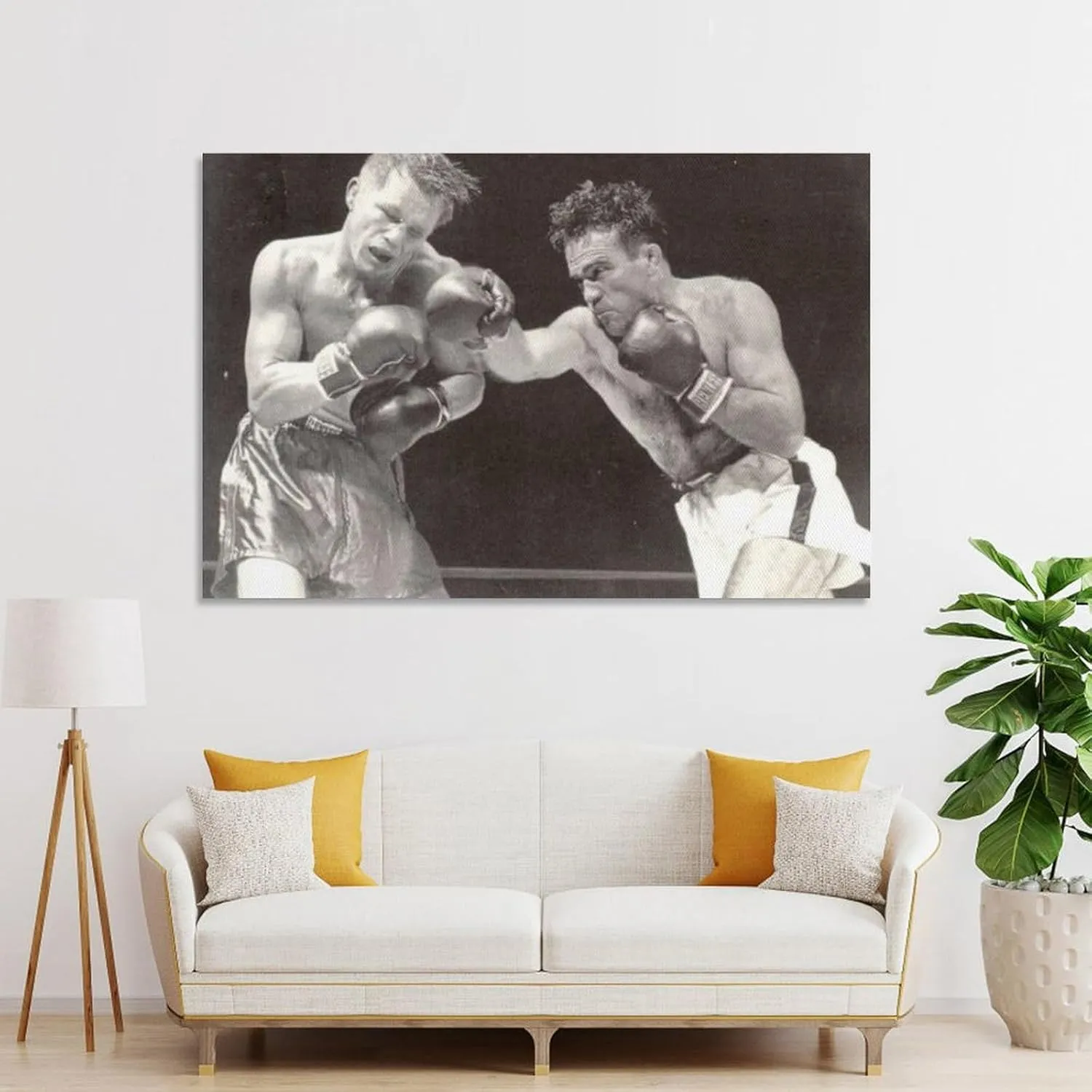 Tony Zale Boxing Poster (4) Wall Art Poster Scroll Canvas Painting Picture Living Room Decor Home Framed/Unframed 16x24inch(40x60cm)