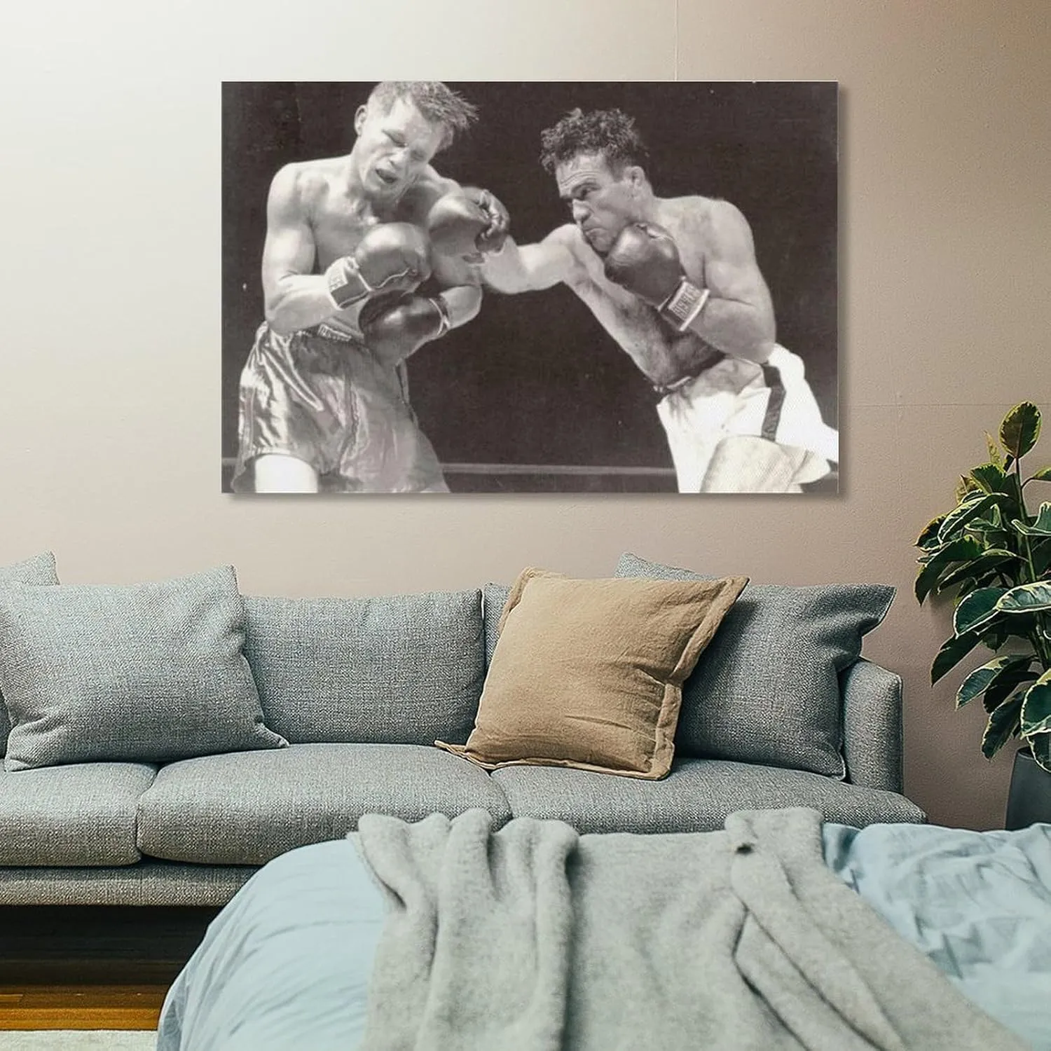 Tony Zale Boxing Poster (4) Wall Art Poster Scroll Canvas Painting Picture Living Room Decor Home Framed/Unframed 16x24inch(40x60cm)