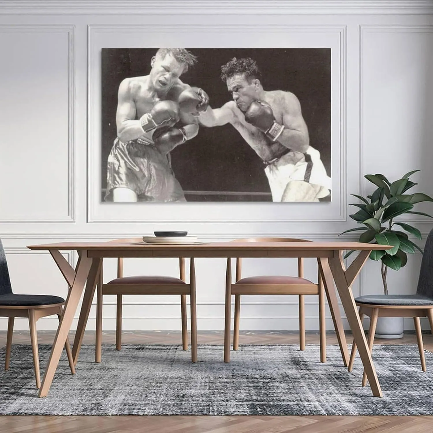 Tony Zale Boxing Poster (4) Wall Art Poster Scroll Canvas Painting Picture Living Room Decor Home Framed/Unframed 16x24inch(40x60cm)