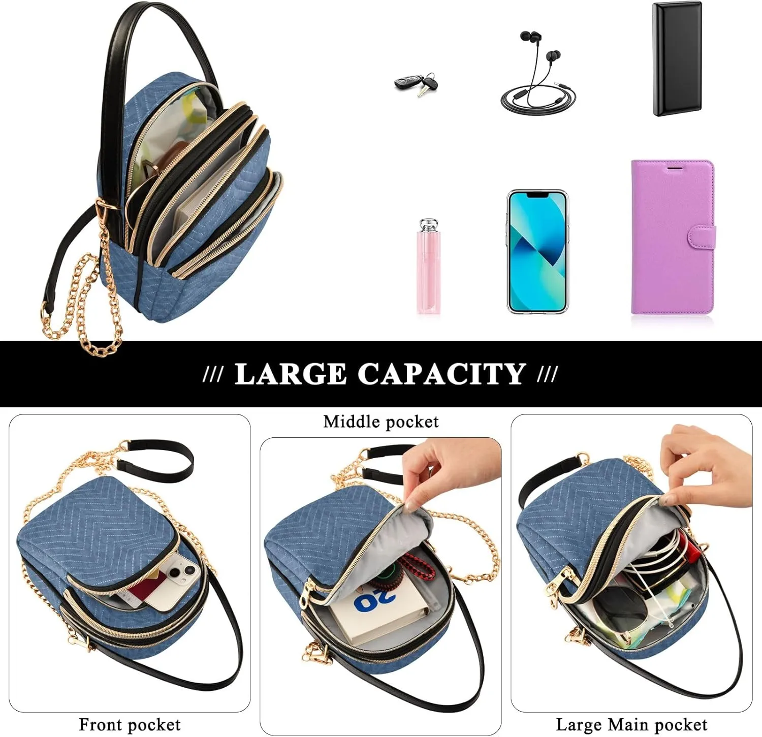 Top View of Beach with Sand Handbags for Women Crossbody Bag Shoulder Handbags