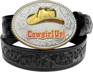 TOPACC Genuine Leather Western Belts for Womens Mens Cowboy Cowgirl Belts For Jeans Pants Rodeo Outfit