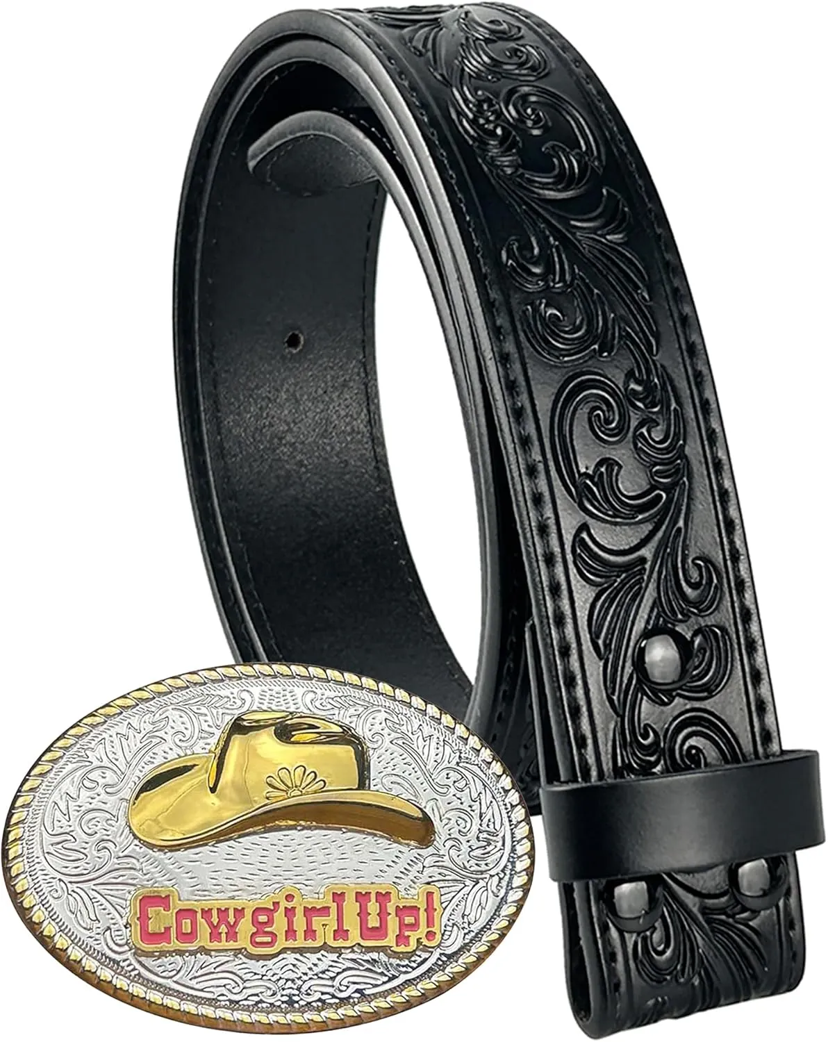 TOPACC Genuine Leather Western Belts for Womens Mens Cowboy Cowgirl Belts For Jeans Pants Rodeo Outfit