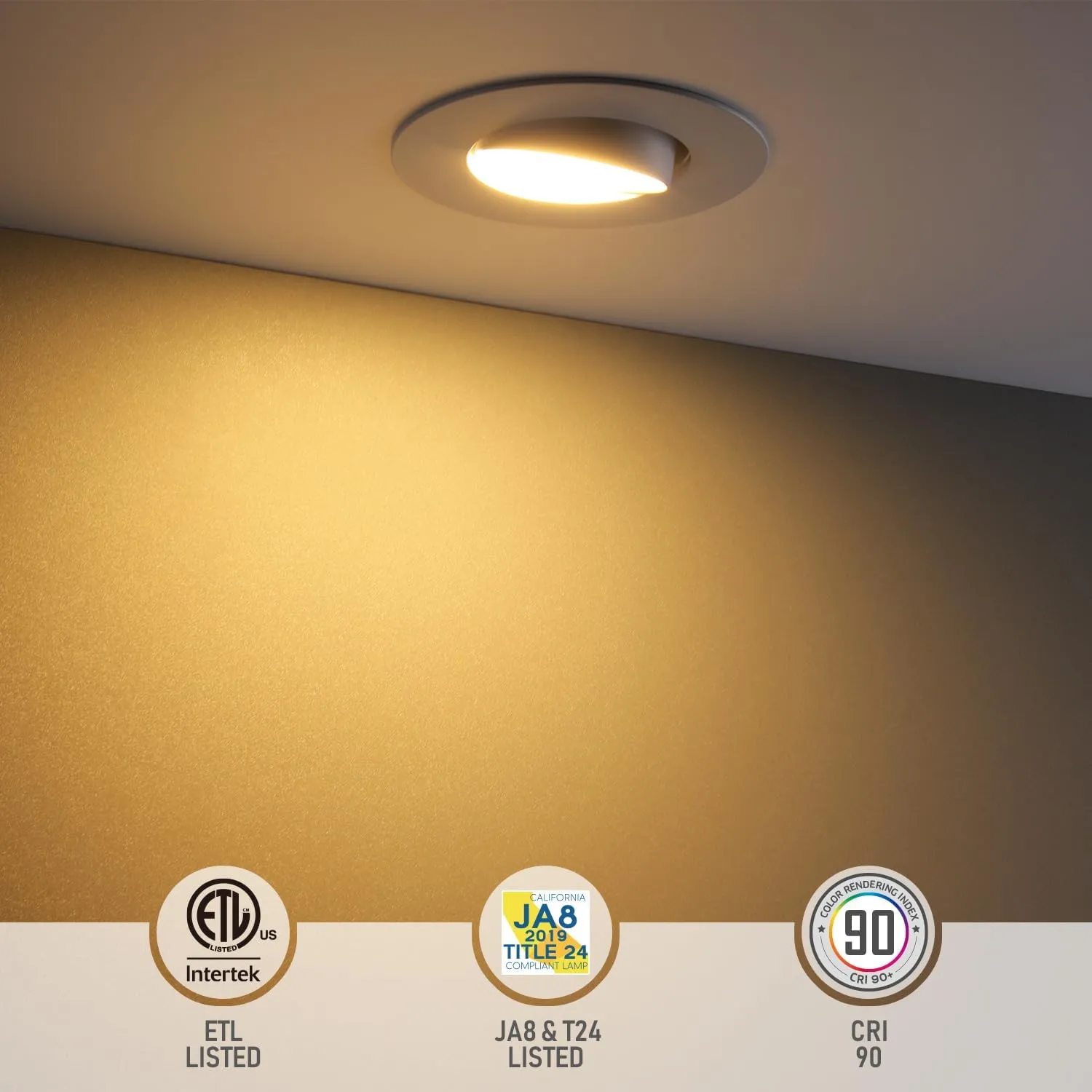 TORCHSTAR 4 Inch 5CCT Retrofit LED Gimbal Recessed Light, Dimmable Adjustable LED Downlight, CRI90 , 10W Swivel Directional Eyeball Lighting, Adjustable Recessed Can Light, ETL Listed, Pack of 4