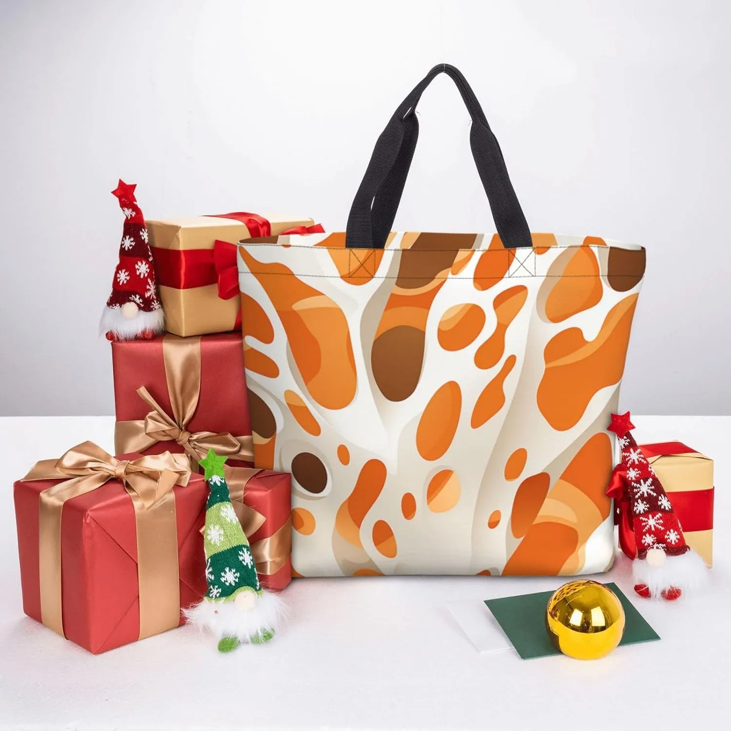 Tote Bag for Women Cute Pomeranian Shoulder Bag with Zipper Handbag Large Capacity Reusable Grocery Bag