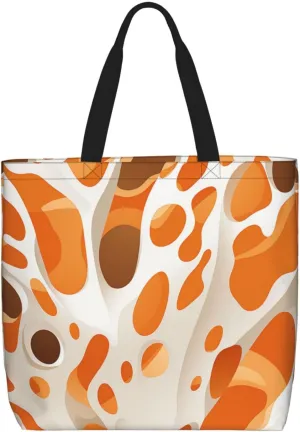 Tote Bag for Women Cute Pomeranian Shoulder Bag with Zipper Handbag Large Capacity Reusable Grocery Bag