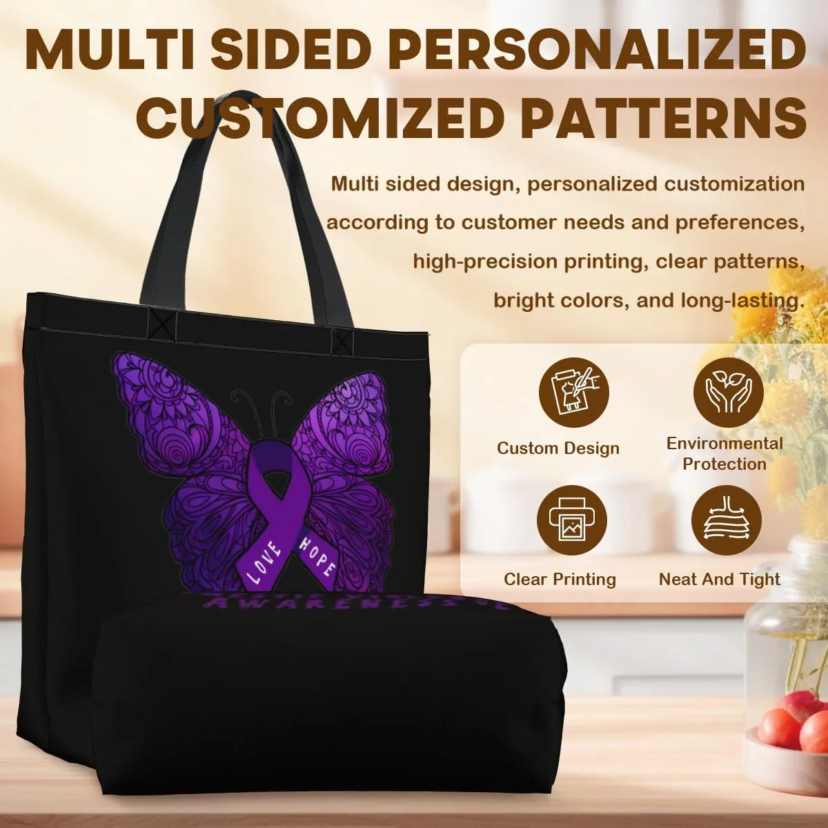 Tote Bag for Women Men Large Reusable Beach Shoulder Bags With Zipper for Gym Shopping Travel Gifts Yoga
