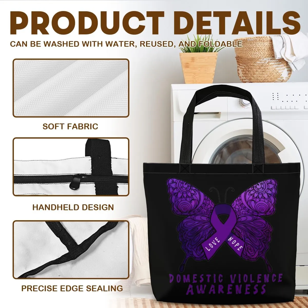 Tote Bag for Women Men Large Reusable Beach Shoulder Bags With Zipper for Gym Shopping Travel Gifts Yoga