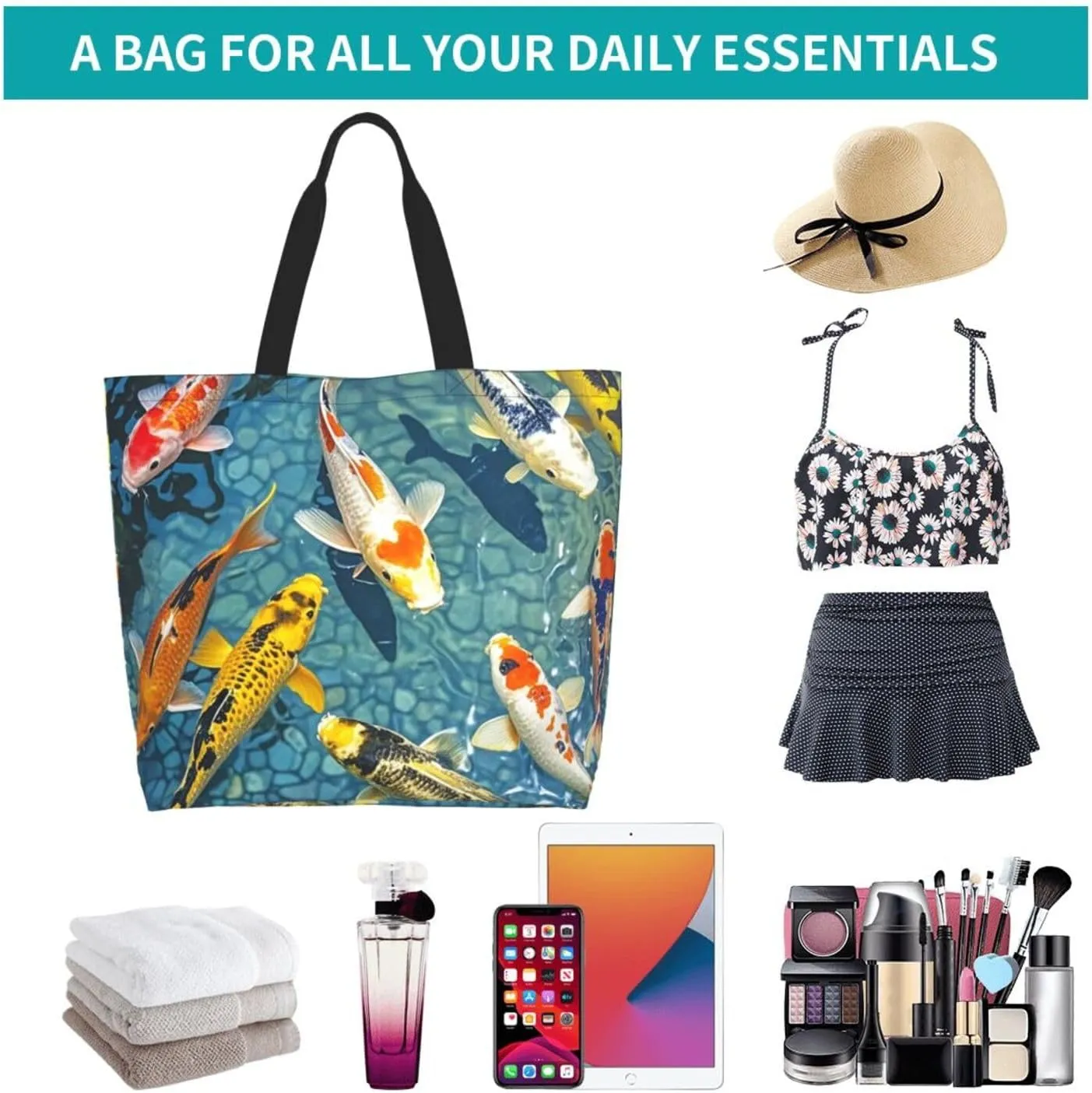 Tote Bag for Women Modern Mid Century Grocery Bag Foldable Shopping Bags Reusable Large Tote Bag