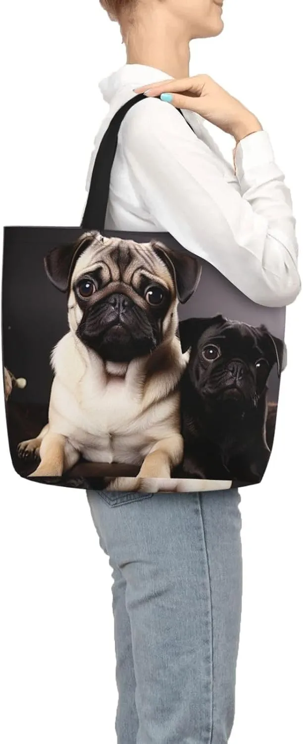Tote Bag for Women Red Rose Petals Shoulder Bag with Zipper Handbag Large Capacity Reusable Grocery Bag