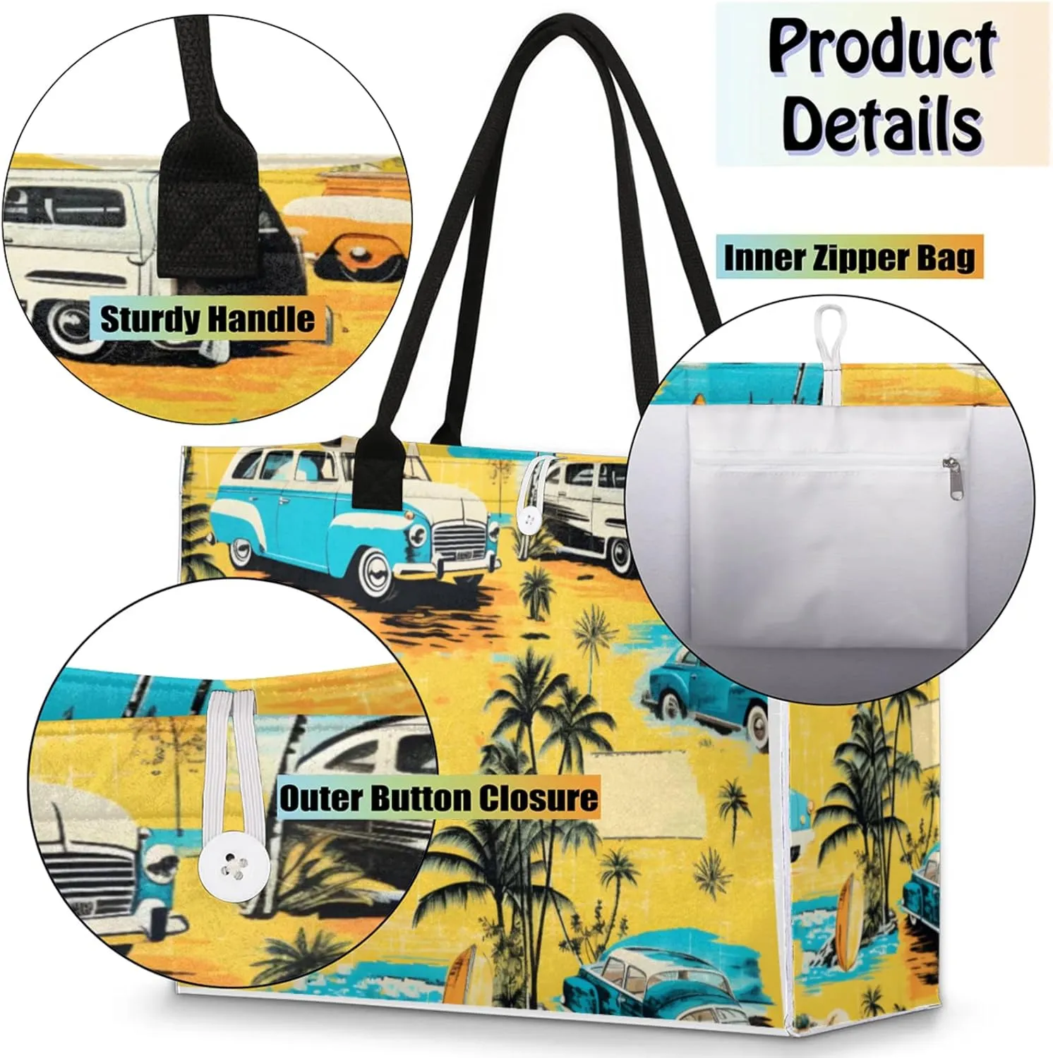 Tote Bag for Women Reusable Canvas Shoulder Bag