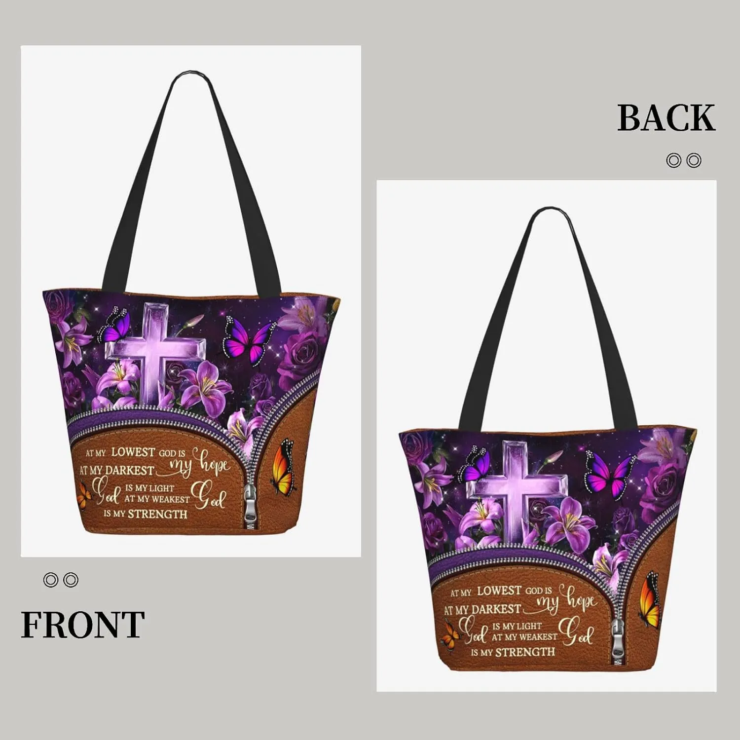 Tote Bag For Women, Tote Bag With Zipper Large Shoulder Bag For Women Travel, Work, Office, College, Nursing