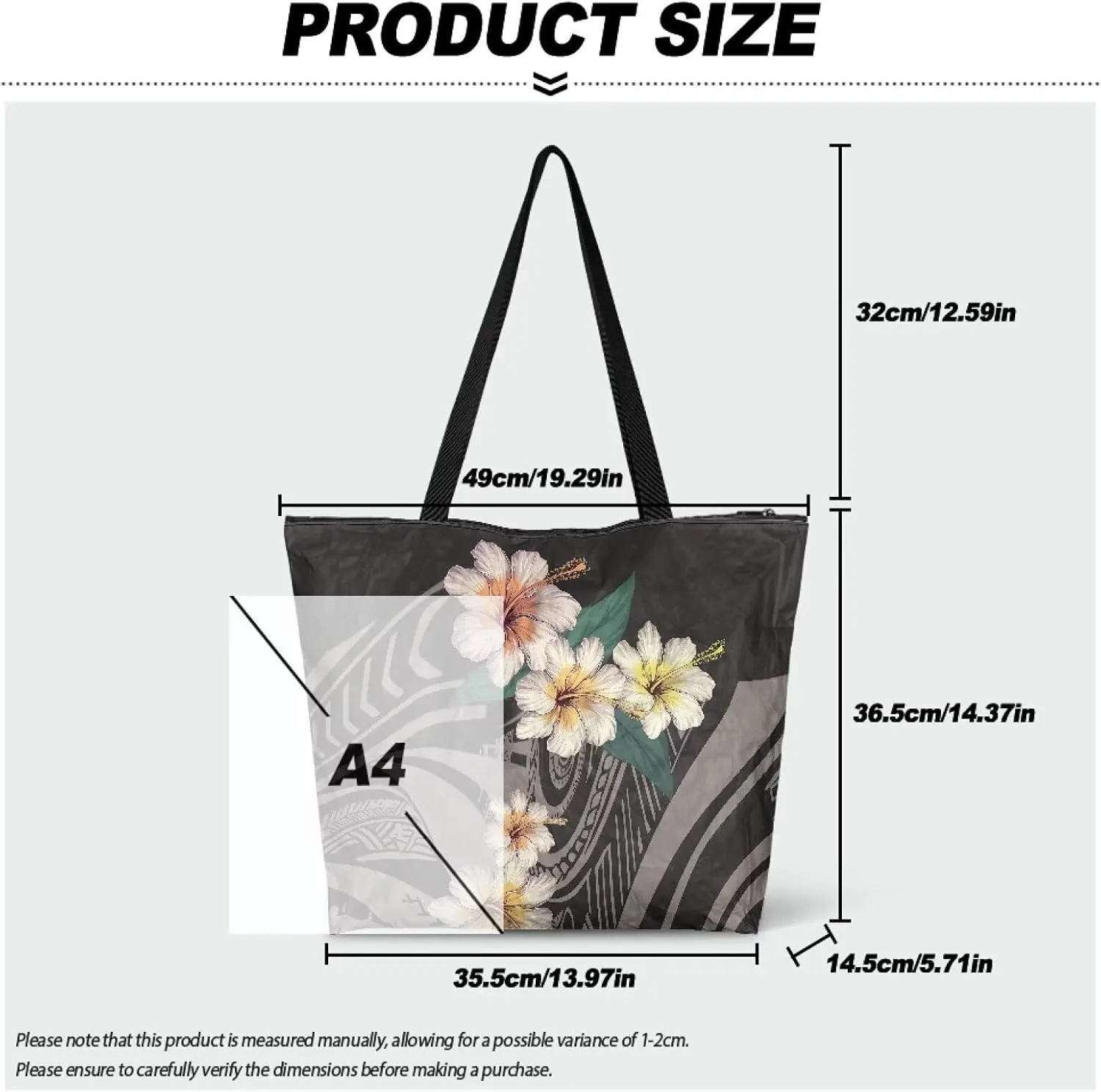 Tote Paper Bag USA Flag Shoulder Bag with Zippers, Jeans Pocket Puppy Large Shopping Beach Bags Handle Book Tote