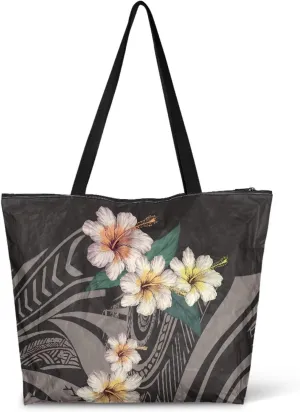 Tote Paper Bag USA Flag Shoulder Bag with Zippers, Jeans Pocket Puppy Large Shopping Beach Bags Handle Book Tote