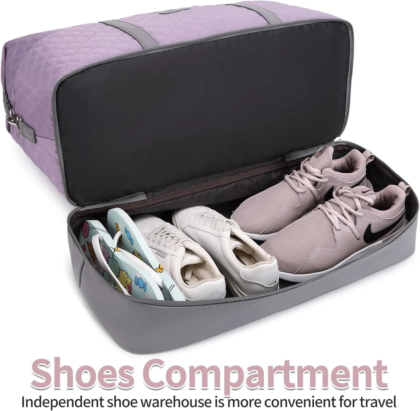 Travel Bag for Women: 21" Large Weekender Bags for Women with Shoe Compartment & Toiletry Bags, 3PCS Overnight Duffel Tote for Carry on Weekend Travel Business Trip Airplane Traveling, Gym