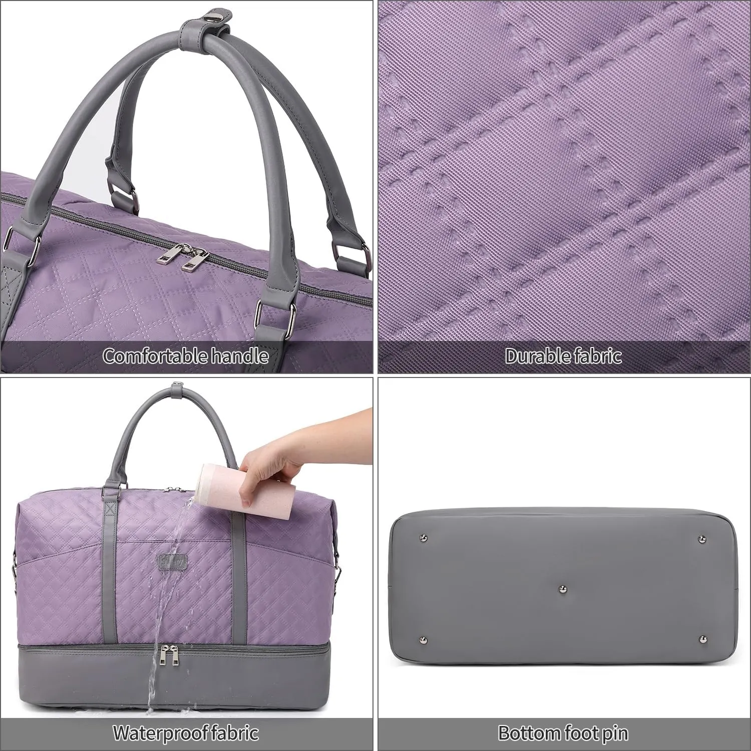 Travel Bag for Women: 21" Large Weekender Bags for Women with Shoe Compartment & Toiletry Bags, 3PCS Overnight Duffel Tote for Carry on Weekend Travel Business Trip Airplane Traveling, Gym