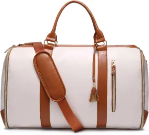 Travel Bag, Garment Bags for Travel, Carry On Garment Bag, Large Capacity Multifunctional Storage Bag (Beige)