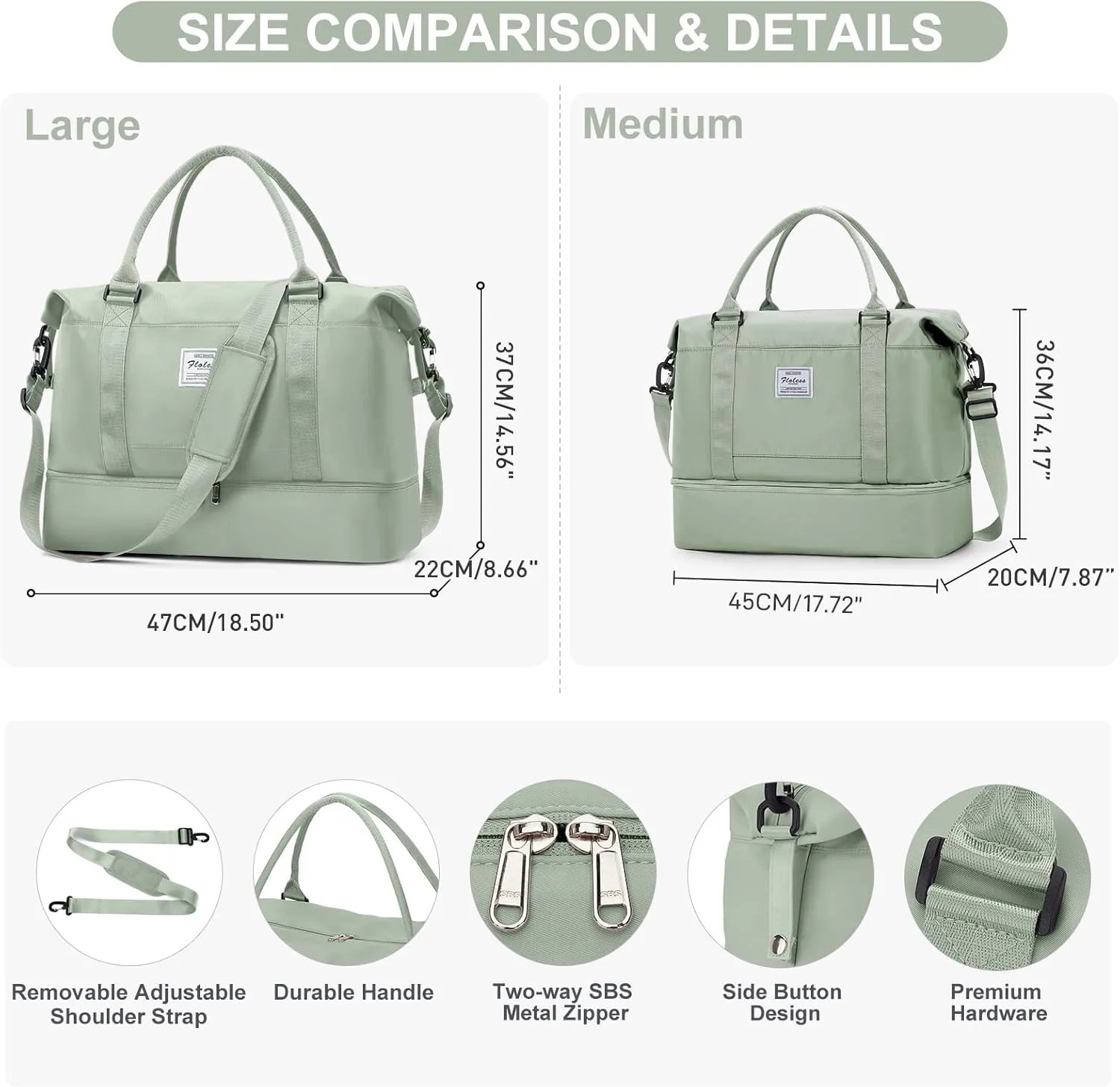 Travel Bag with Shoes Compartment,Weekender Bags for Women Travel,Carry On Duffel Overnight Bag with Trolley Sleeve & Wet Pocket,Travel tote Bag Sports Gym Bag