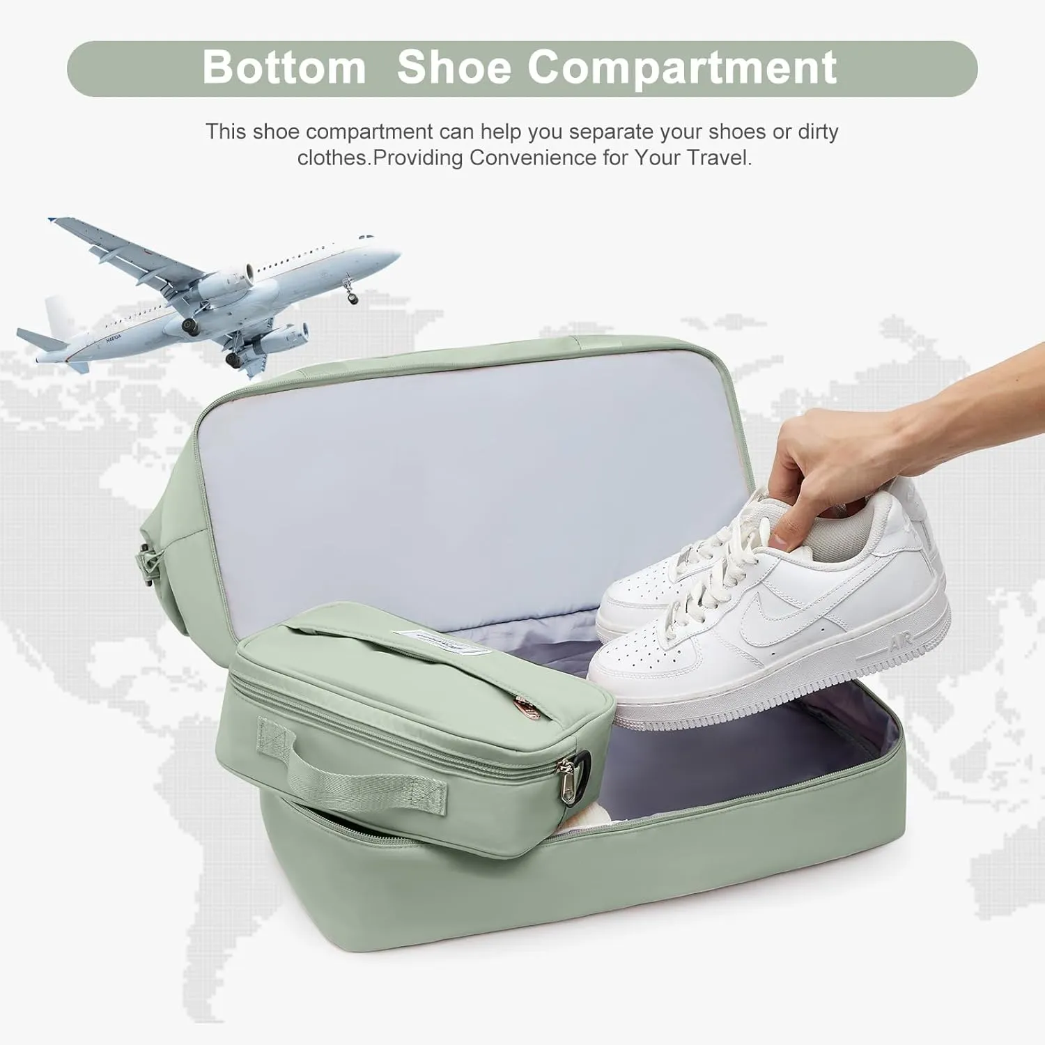 Travel Bag with Shoes Compartment,Weekender Bags for Women Travel,Carry On Duffel Overnight Bag with Trolley Sleeve & Wet Pocket,Travel tote Bag Sports Gym Bag